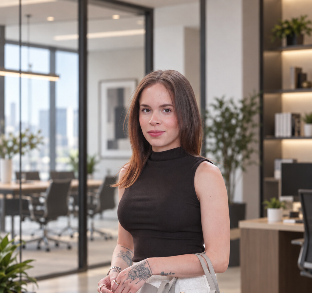 Victoria Cetina en su estudio, entre mapas y notas de viaje